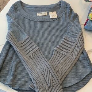 We The Free Women's Blue Textured Sweater